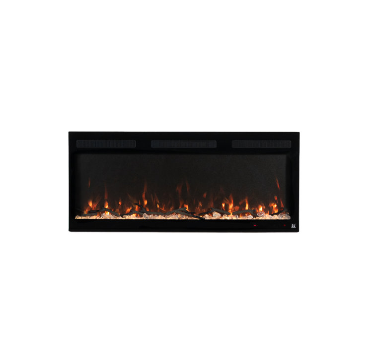Touchstone Sideline Fury 46 Inch Wide Smart Electric Fireplace Thin 4.5 Inch Depth Recessed